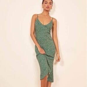 Reformation Green Midi Dress